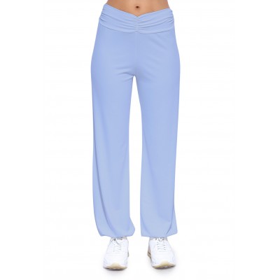 Pantalon coupe fluide taille élastique avec fronces en maille modal SALLY
