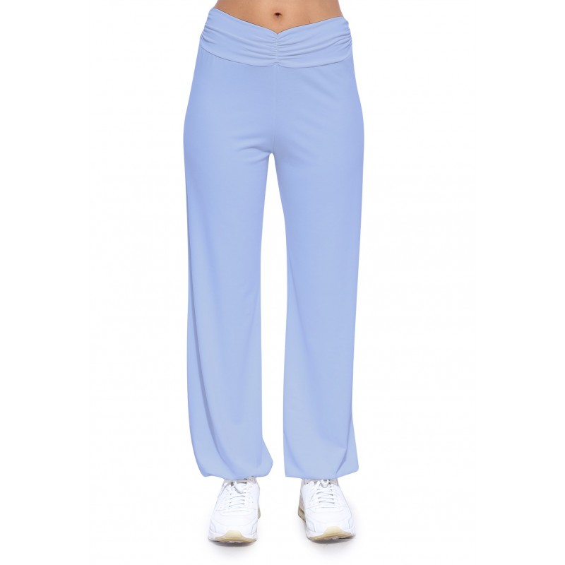 Pantalon coupe fluide taille élastique avec fronces en maille modal SALLY Pantalon coupe fluide taille élastique avec fronces en maille modal SALLY