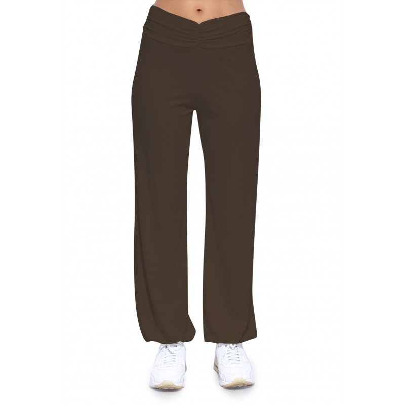 Pantalon coupe fluide taille élastique avec fronces en maille modal SALLY Pantalon coupe fluide taille élastique avec fronces en maille modal SALLY