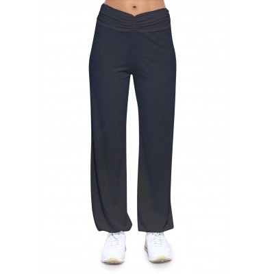 Pantalon coupe fluide taille élastique avec fronces en maille modal SALLY