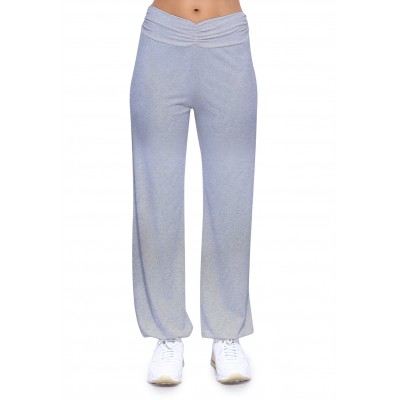 Pantalon coupe fluide taille élastique avec fronces en maille modal SALLY