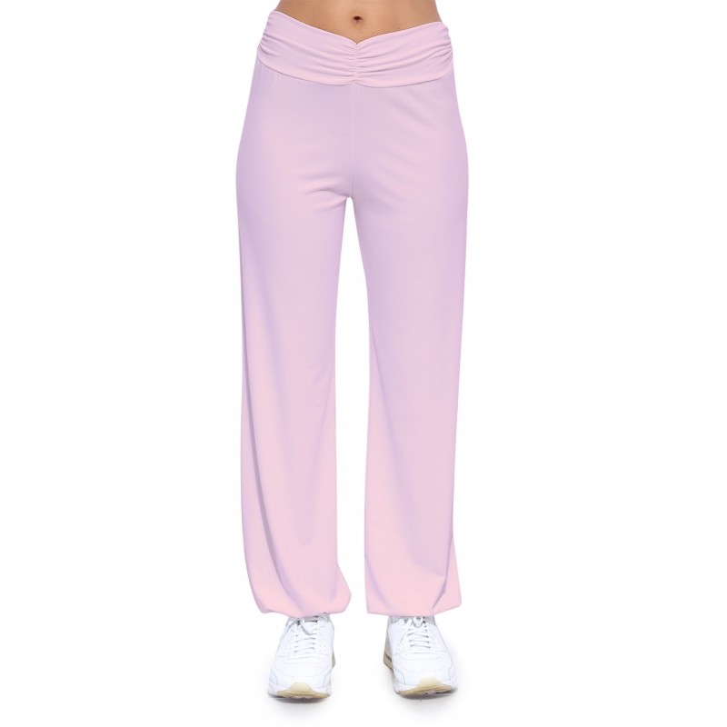 Pantalon coupe fluide taille élastique avec fronces en maille modal SALLY