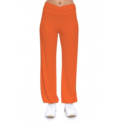 Pantalon coupe fluide taille élastique avec fronces en maille modal SALLY