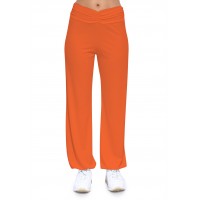 Pantalon coupe fluide taille élastique avec fronces en maille modal SALLY