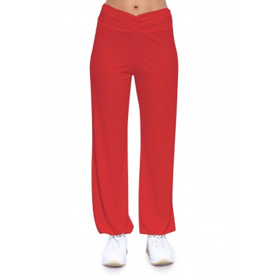 Pantalon coupe fluide taille élastique avec fronces en maille modal SALLY