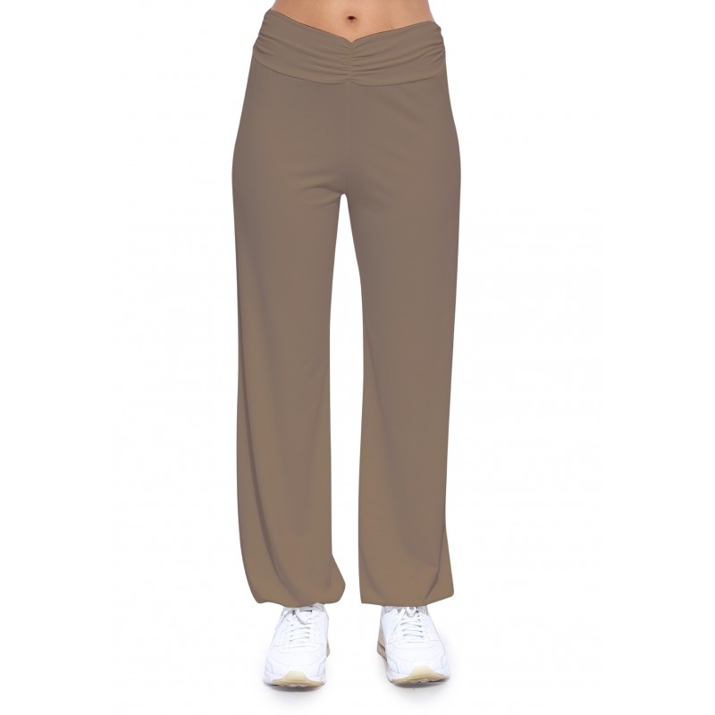 Pantalon coupe fluide taille élastique avec fronces en maille modal SALLY Pantalon coupe fluide taille élastique avec fronces en maille modal SALLY