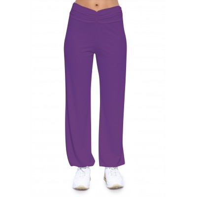 Pantalon coupe fluide taille élastique avec fronces en maille modal SALLY