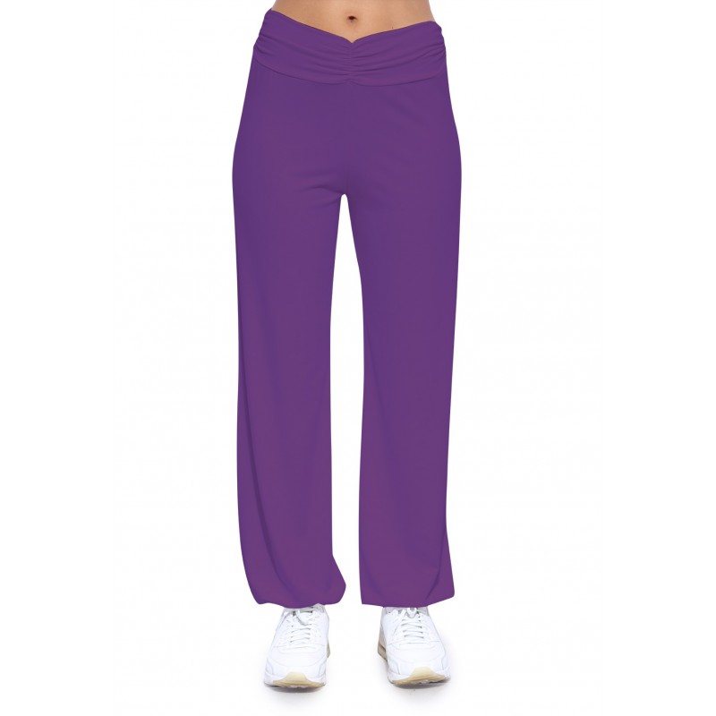 Pantalon coupe fluide taille élastique avec fronces en maille modal SALLY Pantalon coupe fluide taille élastique avec fronces en maille modal SALLY
