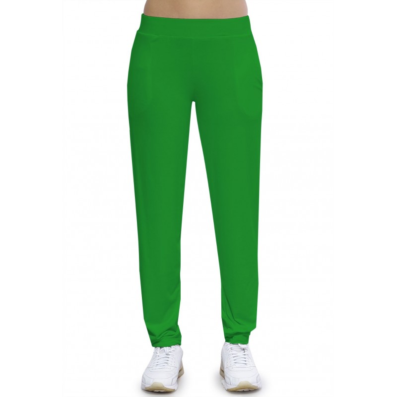 Pantalon coupe fluide taille élastique avec poches en maille modal AURELIE