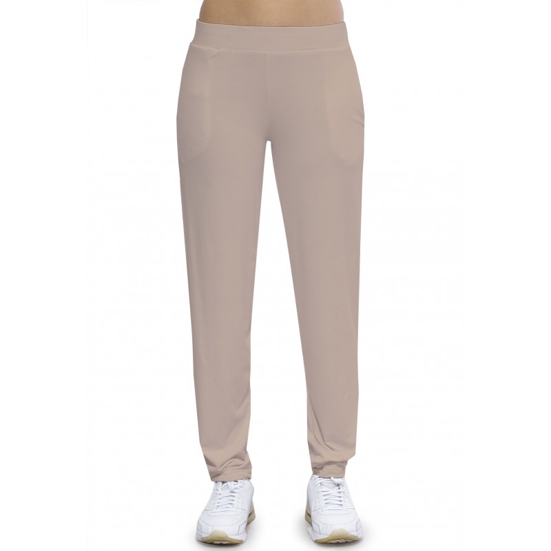 Pantalon coupe fluide taille élastique avec poches en maille modal AURELIE Pantalon coupe fluide taille élastique avec poches en maille modal AURELIE
