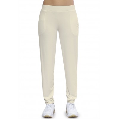 Pantalon coupe fluide taille élastique avec poches en maille modal AURELIE