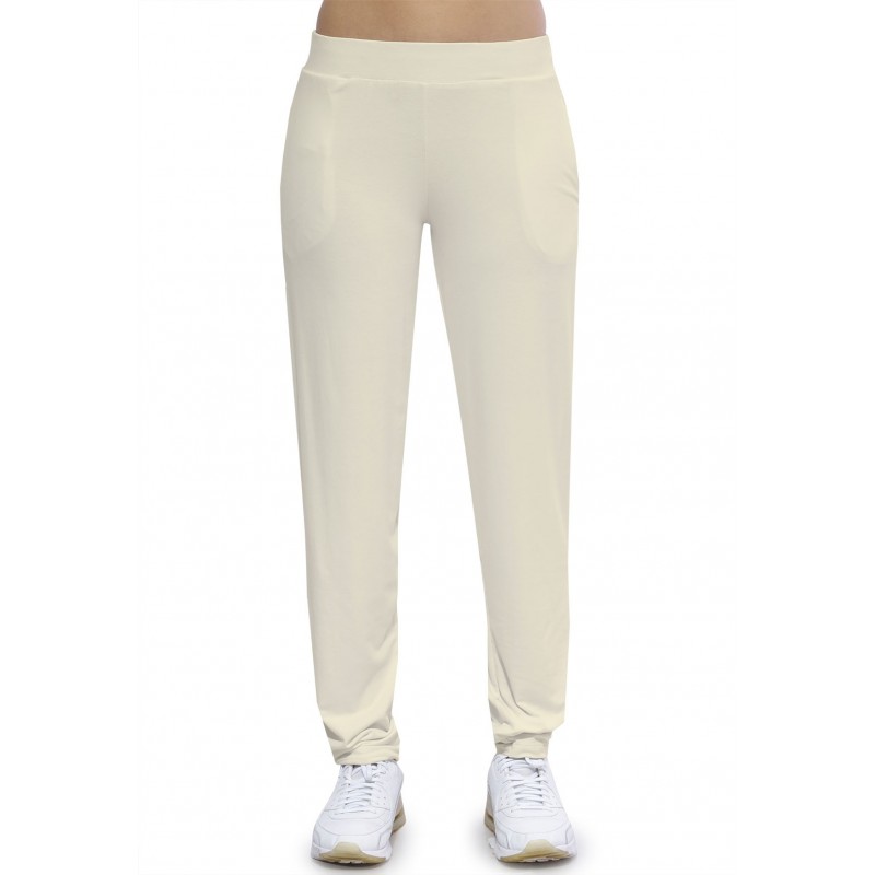 Pantalon coupe fluide taille élastique avec poches en maille modal AURELIE Pantalon coupe fluide taille élastique avec poches en maille modal AURELIE