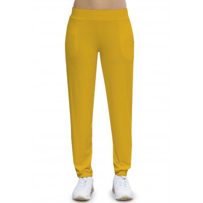 Pantalon coupe fluide taille élastique avec poches en maille modal AURELIE