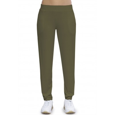Pantalon coupe fluide taille élastique avec poches en maille modal AURELIE