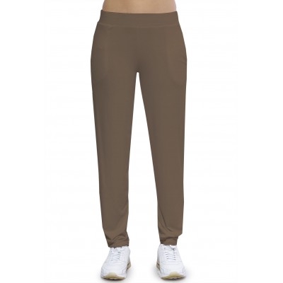 Pantalon coupe fluide taille élastique avec poches en maille modal AURELIE
