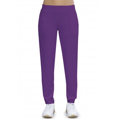 Pantalon coupe fluide taille élastique avec poches en maille modal AURELIE