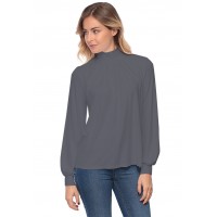 Tee-shirt col montant plissé manches longues SANDY