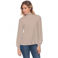 Tee-shirt col montant plissé manches longues SANDY