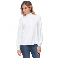 Tee-shirt col montant plissé manches longues SANDY
