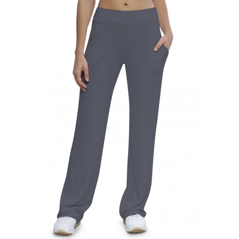 Pantalon coupe droite taille élastique avec poches en maille modal ALINA Pantalon coupe droite taille élastique avec poches en maille modal ALINA