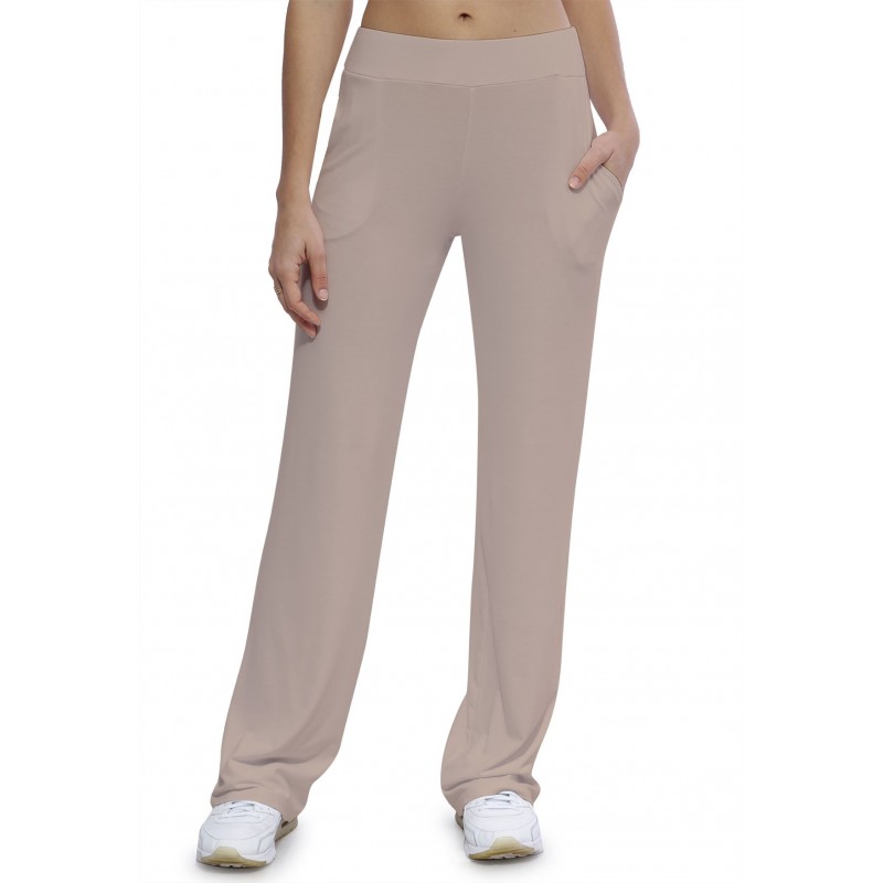 Pantalon coupe droite taille élastique avec poches en maille modal ALINA Pantalon coupe droite taille élastique avec poches en maille modal ALINA