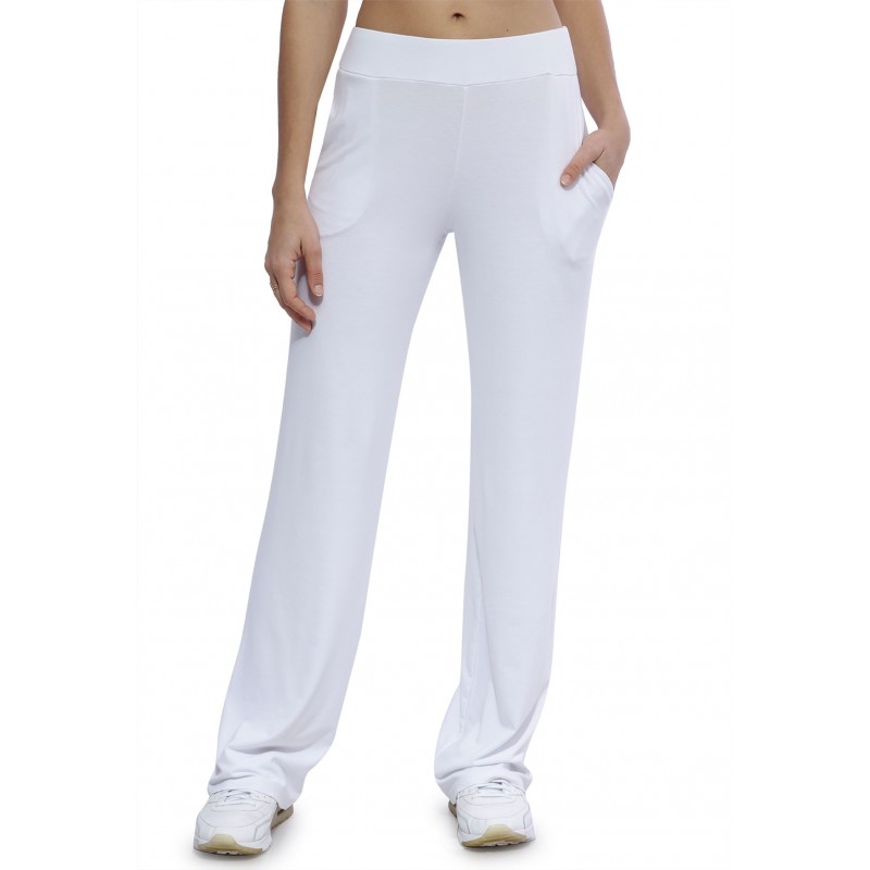 Pantalon coupe droite taille élastique avec poches en maille modal ALINA Pantalon coupe droite taille élastique avec poches en maille modal ALINA