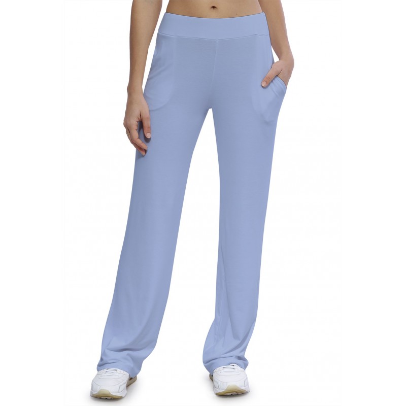 Pantalon coupe droite taille élastique avec poches en maille modal ALINA Pantalon coupe droite taille élastique avec poches en maille modal ALINA