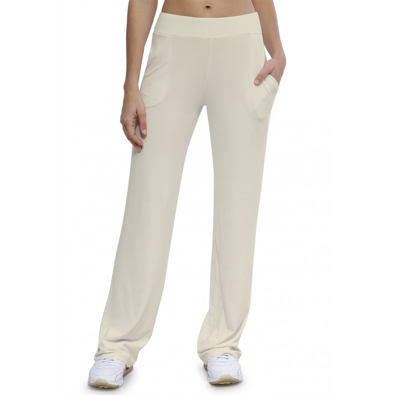 Pantalon coupe droite taille élastique avec poches en maille modal ALINA Pantalon coupe droite taille élastique avec poches en maille modal ALINA