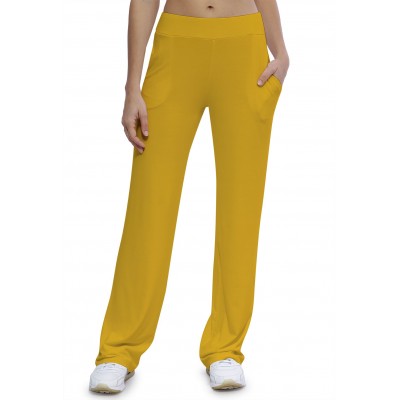 Pantalon coupe droite taille élastique avec poches en maille modal ALINA
