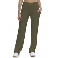 Pantalon coupe droite taille élastique avec poches en maille modal ALINA