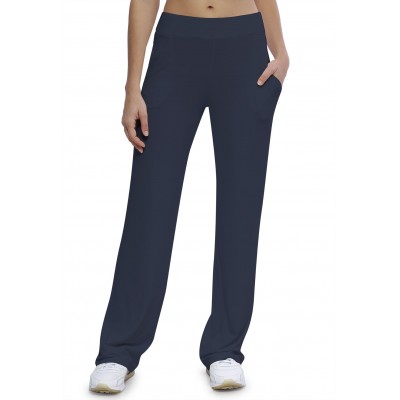 Pantalon coupe droite taille élastique avec poches en maille modal ALINA
