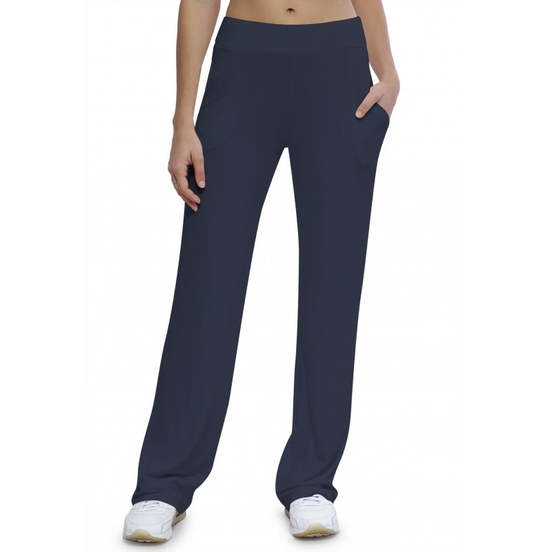 Pantalon coupe droite taille élastique avec poches en maille modal ALINA Pantalon coupe droite taille élastique avec poches en maille modal ALINA