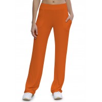 Pantalon coupe droite taille élastique avec poches en maille modal ALINA