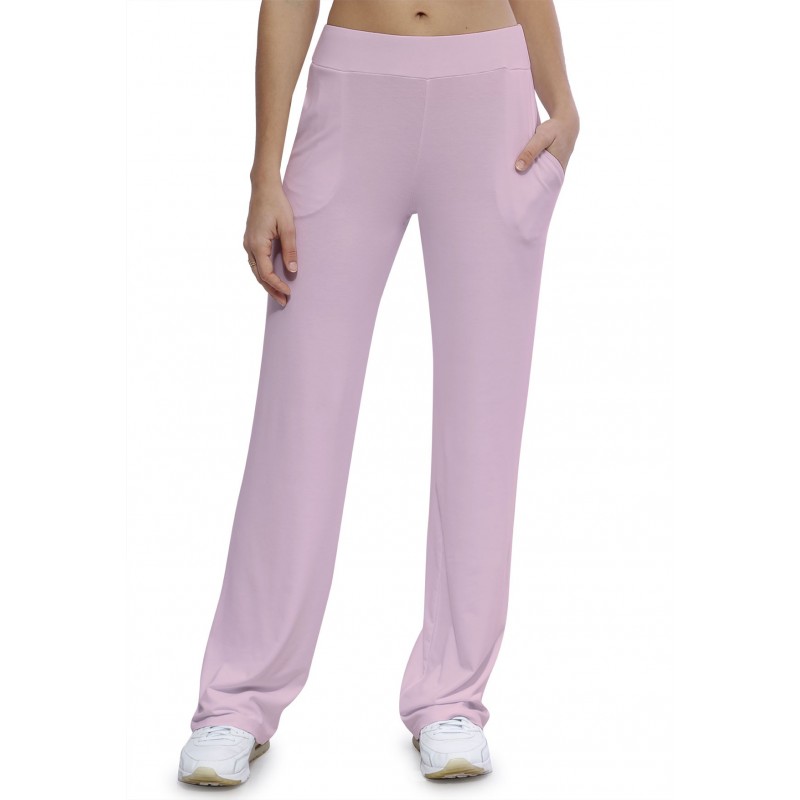 Pantalon coupe droite taille élastique avec poches en maille modal ALINA Pantalon coupe droite taille élastique avec poches en maille modal ALINA