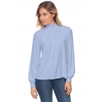 Tee-shirt col montant plissé manches longues SANDY