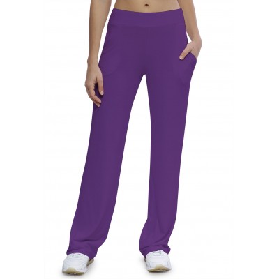 Pantalon coupe droite taille élastique avec poches en maille modal ALINA