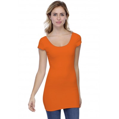 T-shirt long col danseuse manches courtes capes en modal ROXANE07