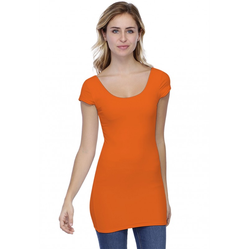 T-shirt long col danseuse manches courtes capes en modal ROXANE07 T-shirt long col danseuse manches courtes capes en modal ROXANE07