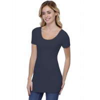T-shirt long col danseuse manches courtes en modal ROXANE08
