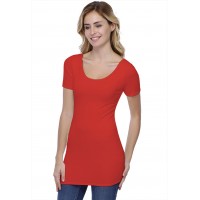 T-shirt long col danseuse manches courtes en modal ROXANE08
