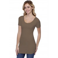 T-shirt long col danseuse manches courtes en modal ROXANE08