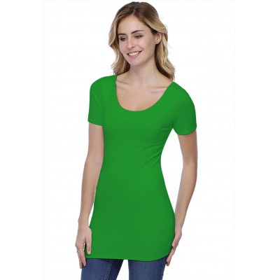 T-shirt long col danseuse manches courtes en modal ROXANE08