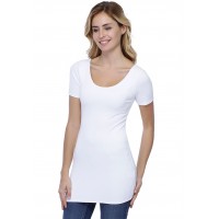 T-shirt long col danseuse manches courtes en modal ROXANE08