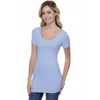 T-shirt long col danseuse manches courtes en modal ROXANE08