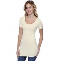 T-shirt long col danseuse manches courtes en modal ROXANE08