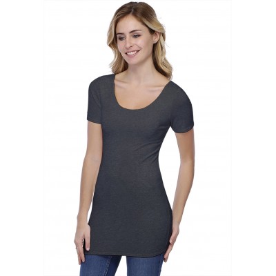 T-shirt long col danseuse manches courtes en modal ROXANE08