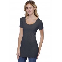 T-shirt long col danseuse manches courtes en modal ROXANE08