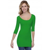 T-shirt long col danseuse manches 3-4 en modal ROXANE09