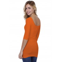 T-shirt long col danseuse manches 3-4 en modal ROXANE09