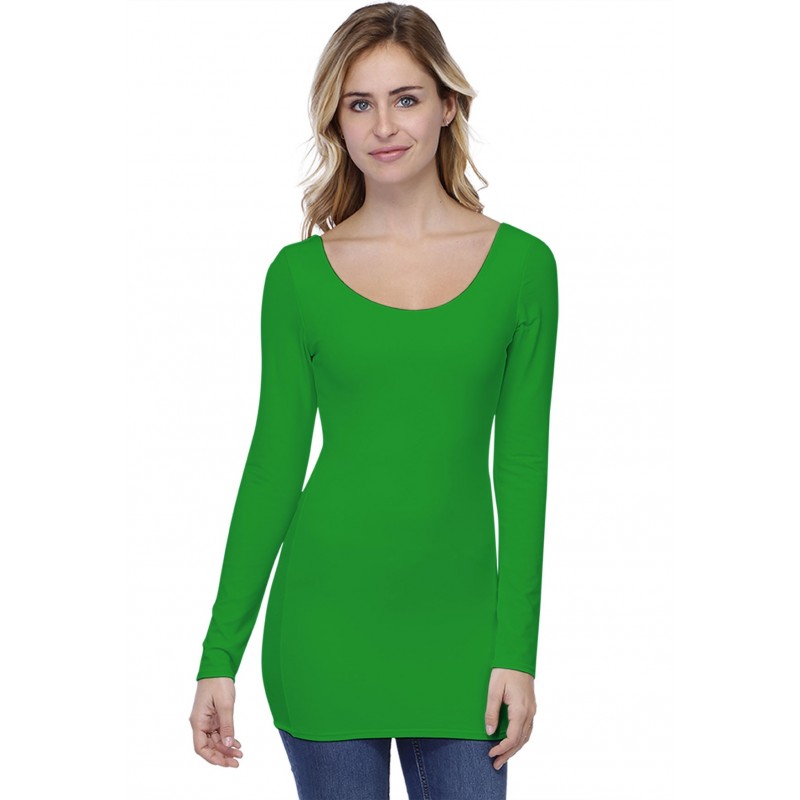 T-shirt long col danseuse manches longues en modal ROXANE10